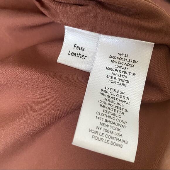 Elie Tahari | Faux Suede Floral Printed Drape Front Zip Jacket Pockets Brown S - Picture 10 of 10